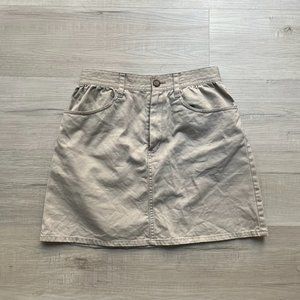 Tsumori Chisato Cotton Heart Pocket Mini Skirt in grey/light beige, size 26"/S